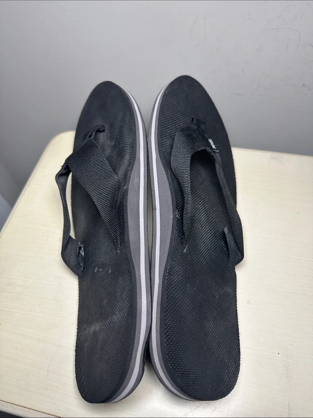 Teva Men's Black Flip-Flop Sandals with Fabric Straps